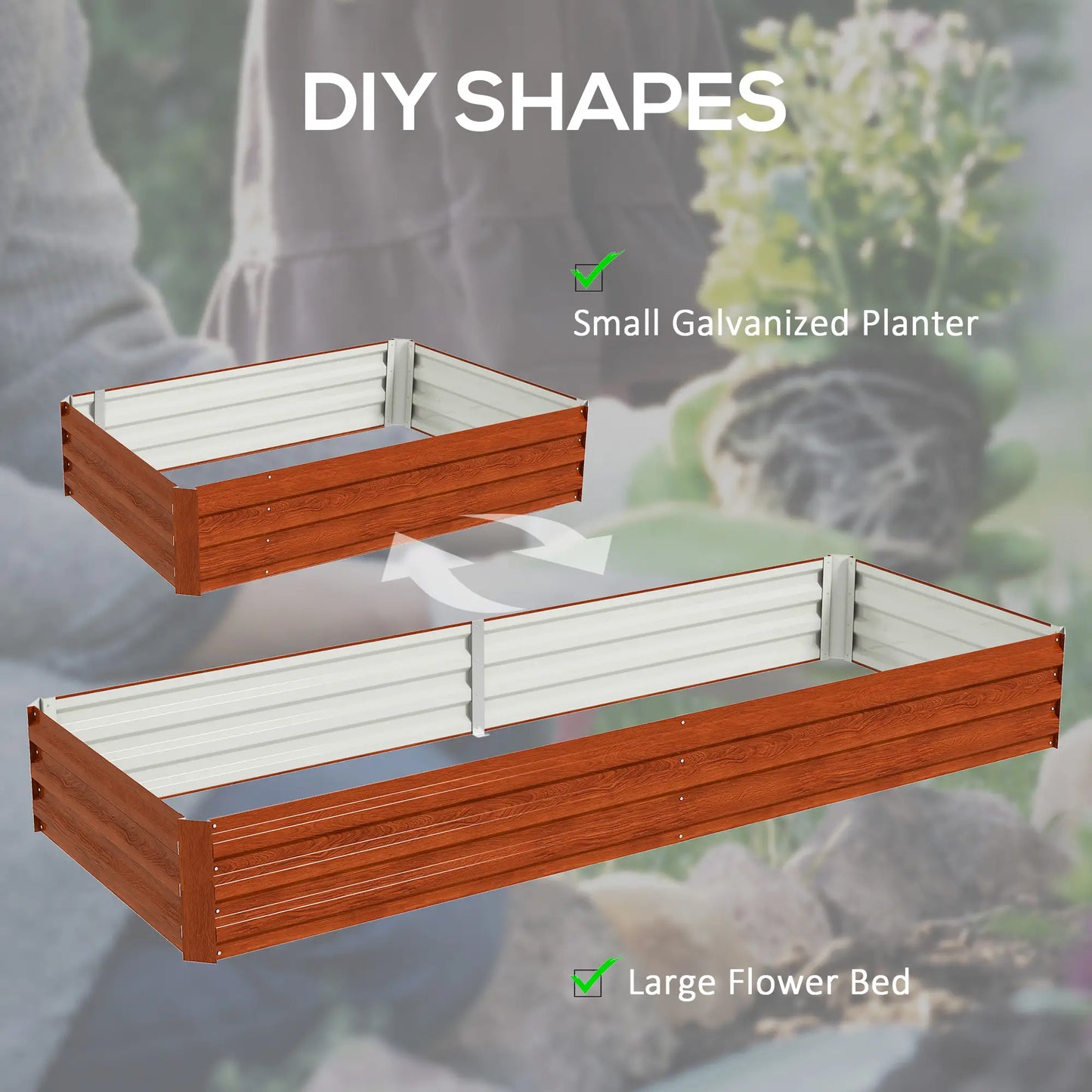95x36x12 Galvanized Raised Garden Bed, Brown Galvanized Planter Boxes at Gallery Canada