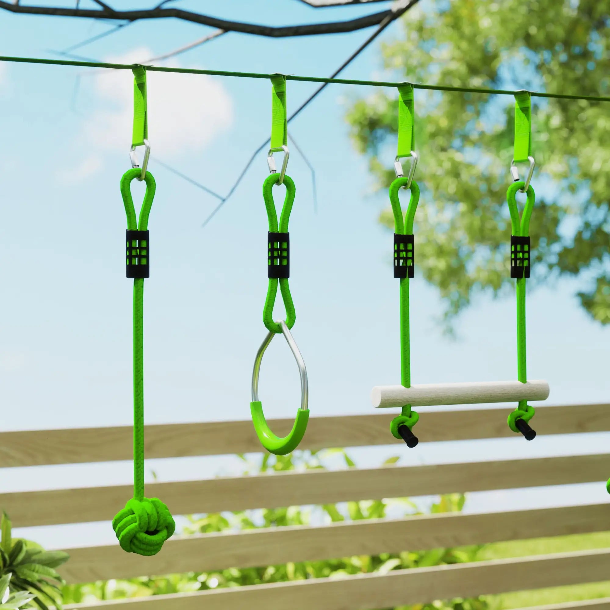 Kids Obstacle Course, 10-Piece Slackline Kit With Monkey Bars Gym Sets & Swings at Gallery Canada