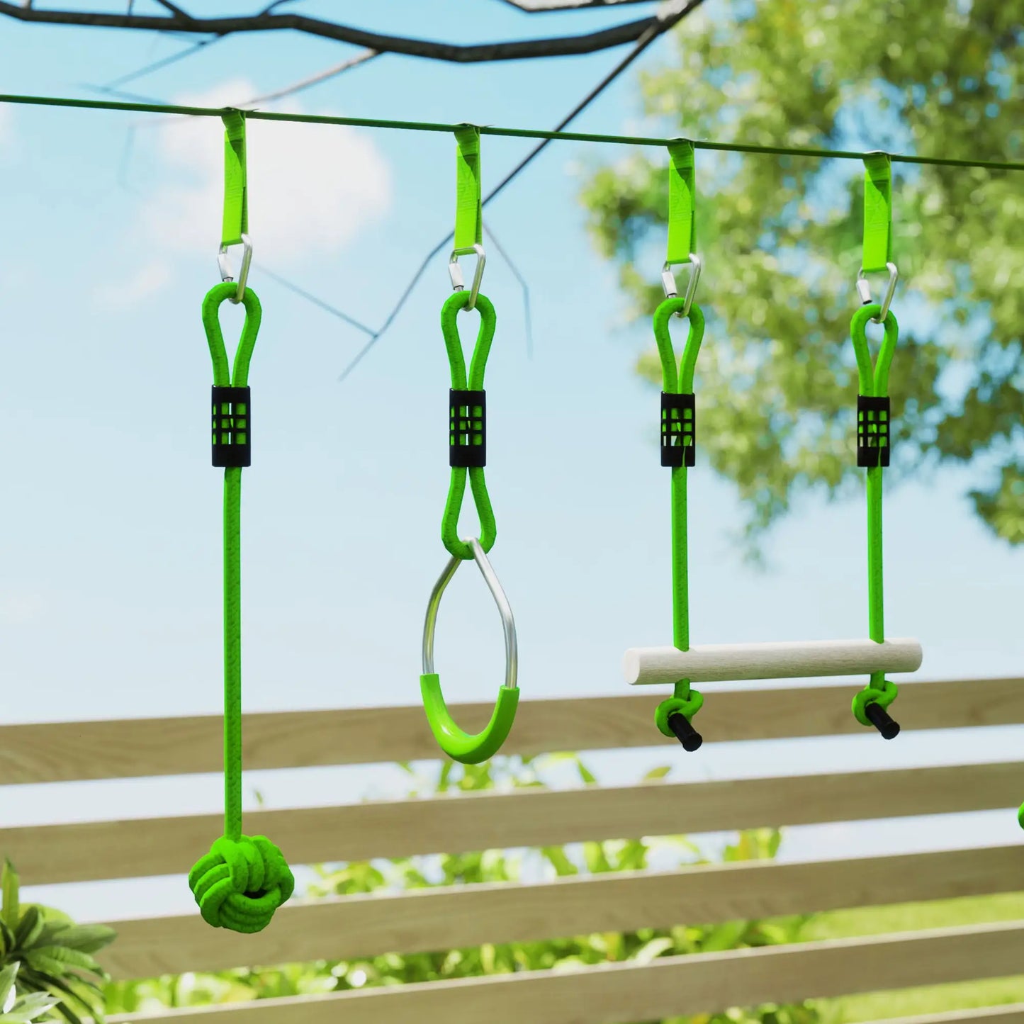 Kids Obstacle Course, 10-Piece Slackline Kit With Monkey Bars Gym Sets & Swings at Gallery Canada