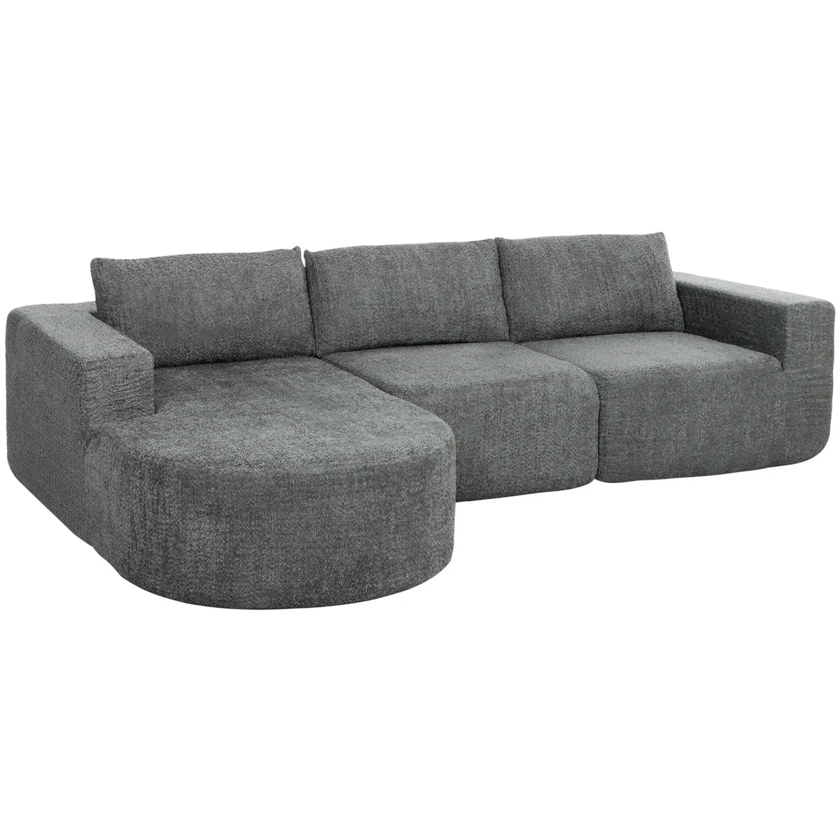 L-Shaped Modular Sectional Sofa, With Chaise And Deep Seat, Dark Grey 3-Seater Sofas at Gallery Canada