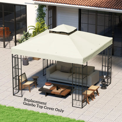 10' x 10' Gazebo Replacement Cover, UPF30+, 2-Tier Roof, Light Grey Gazebo Canopy Replacement at Gallery Canada
