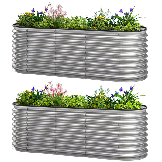 Galvanized Raised Garden Bed, 6 x 2 x 2 ft, Silver Galvanized Planter Boxes Silver at Gallery Canada