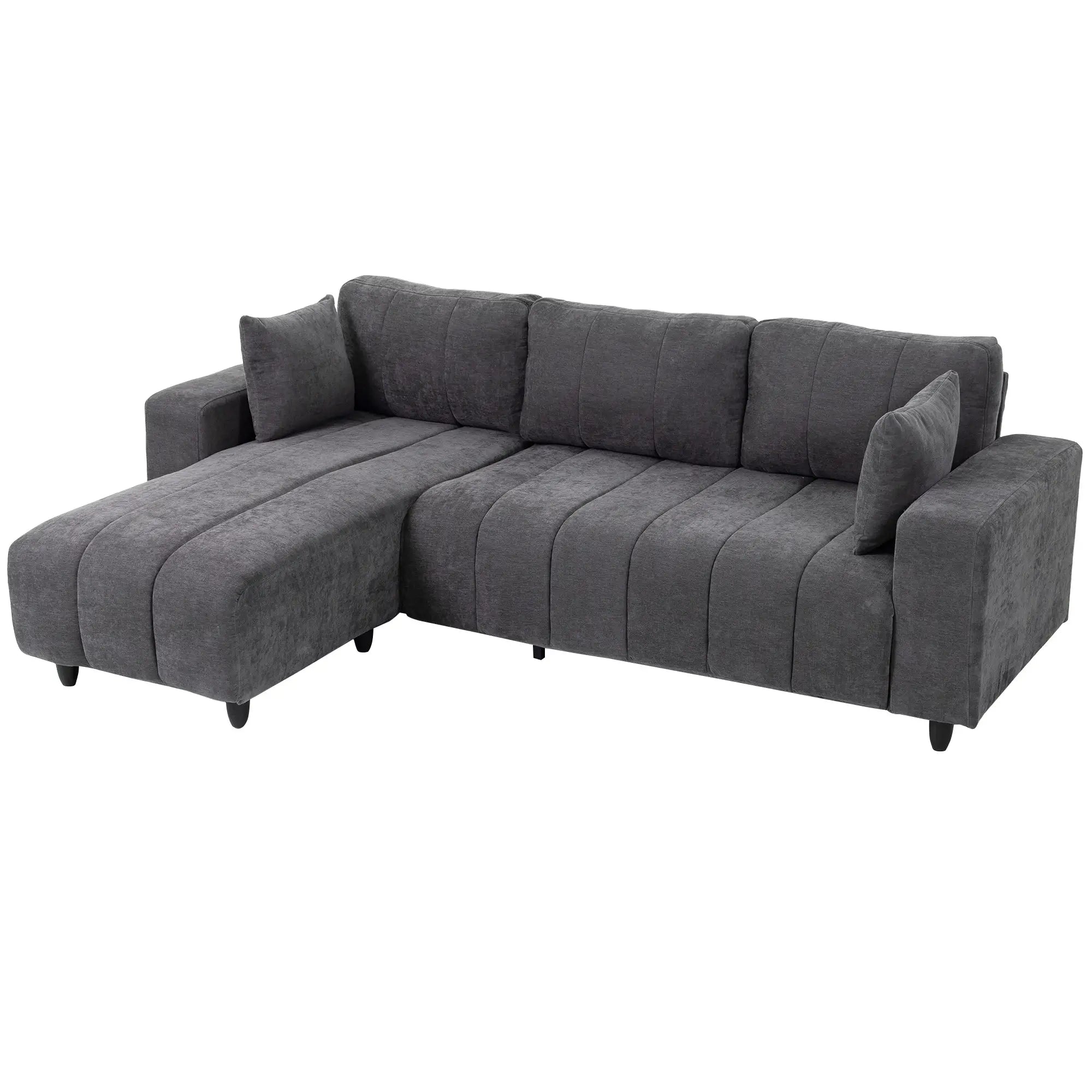 L-Shaped 3-Seater Sectional Sofa With Chaise, Spring Cushion, Grey L Shaped Couchs at Gallery Canada