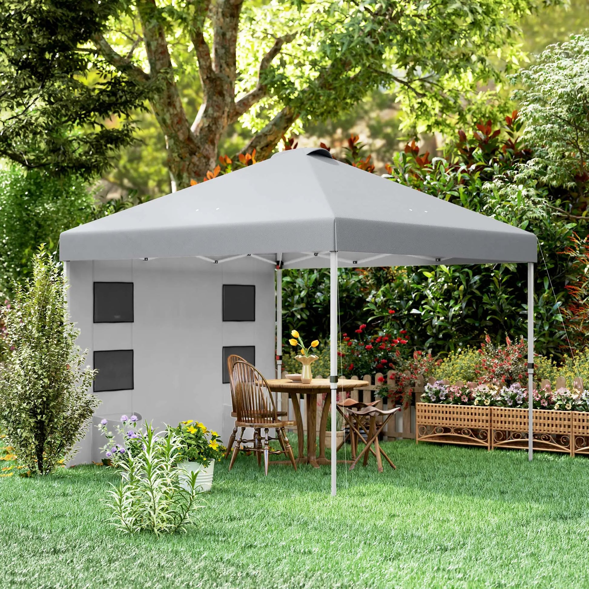 10' x 10' Pop Up Canopy Tent, Adjustable Height, Light Grey Pop Up Canopies at Gallery Canada