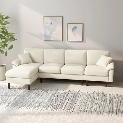 L-Shape Sectional Sofa, Changeable Chaise Lounge, Cream White 3-Seater Sofas at Gallery Canada