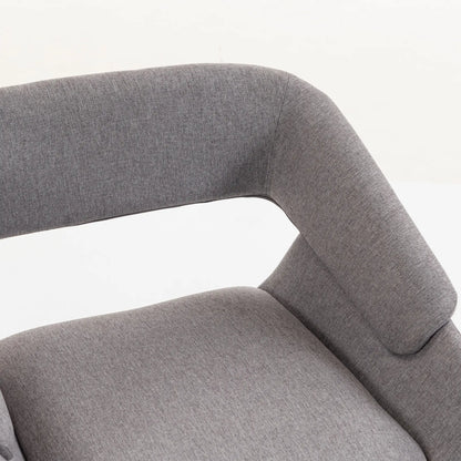 Linen Fabric Dining Chairs Set of 2, Light Grey