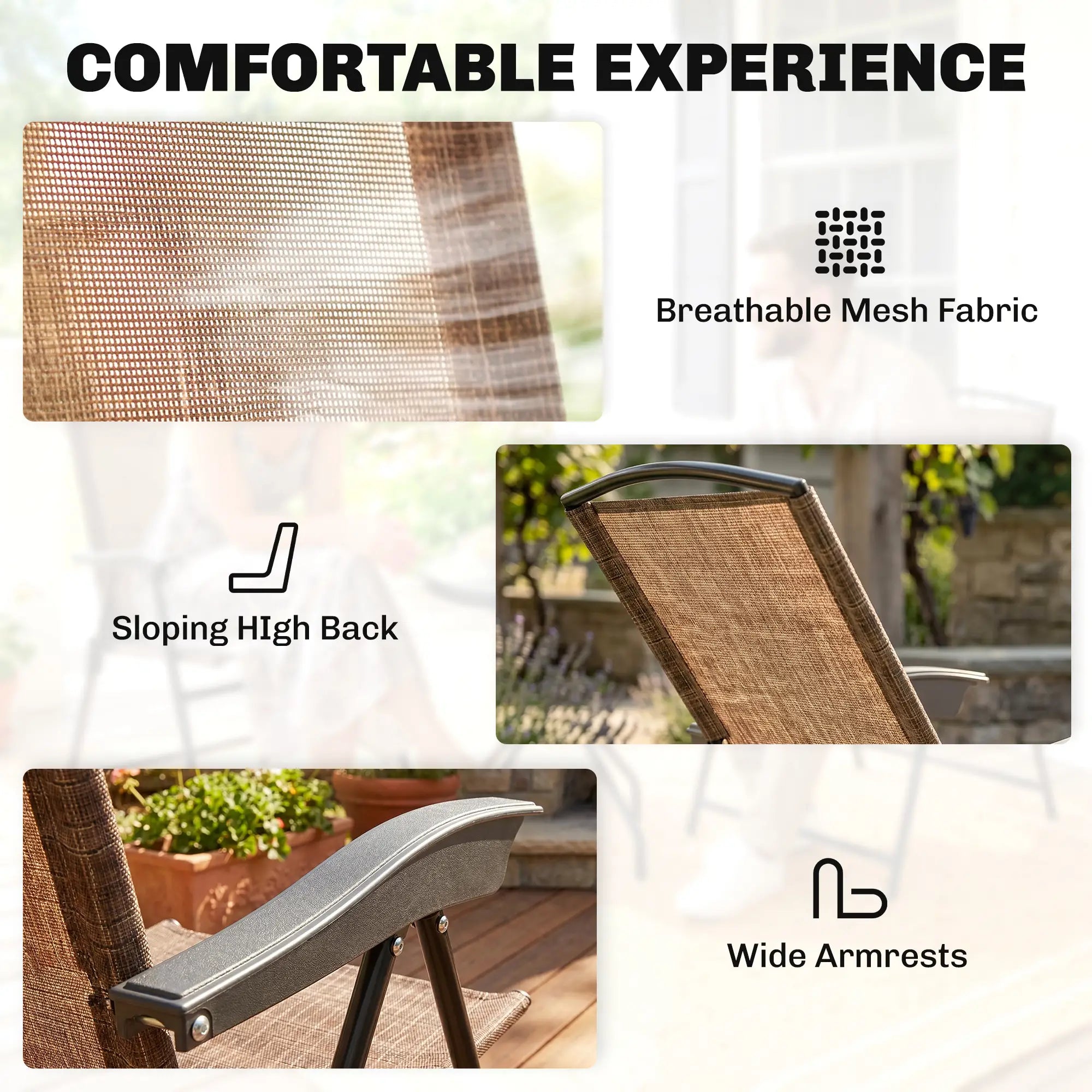 Folding Outdoor Bistro Set, Patio Table and Chairs, Brown Bistro Sets at Gallery Canada