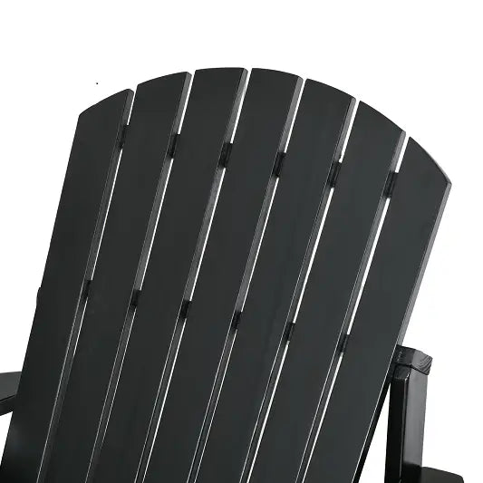 Classic Adirondack Chair, Garden Deck Chair with Cup Holder, Black Patio Chairs at Gallery Canada