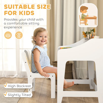 Kids Desk and Chair Set with Storage, 3-8 Years, White Kids Desk Sets at Gallery Canada