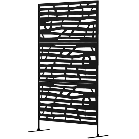 Outdoor Privacy Panel, Freestanding Metal Divider, Garden, Backyard, Deck, Black Side Awnings Black at Gallery Canada