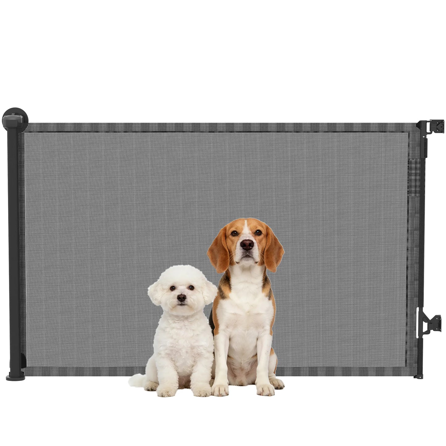 Retractable Dog Gate, 36.6" Tall, 55" Wide Mesh Pet Gate Pet Gates at Gallery Canada