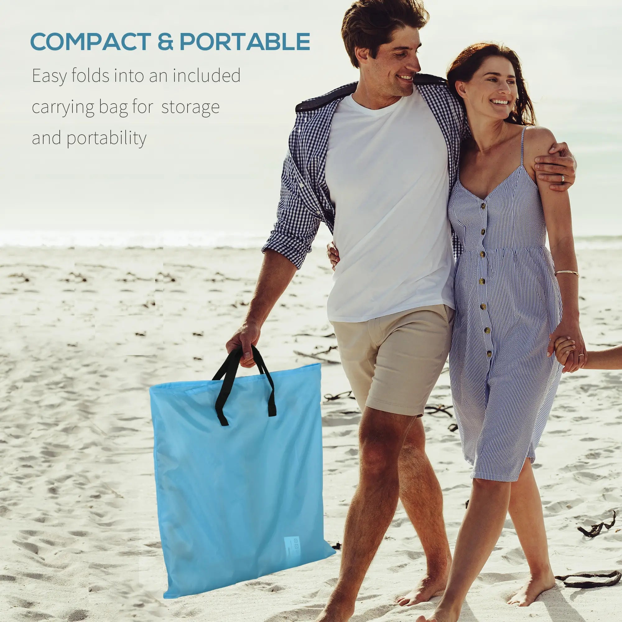 Beach Lounge Chair Set, 2 Pieces, Folding Chaise, Blue Beach Accessories at Gallery Canada
