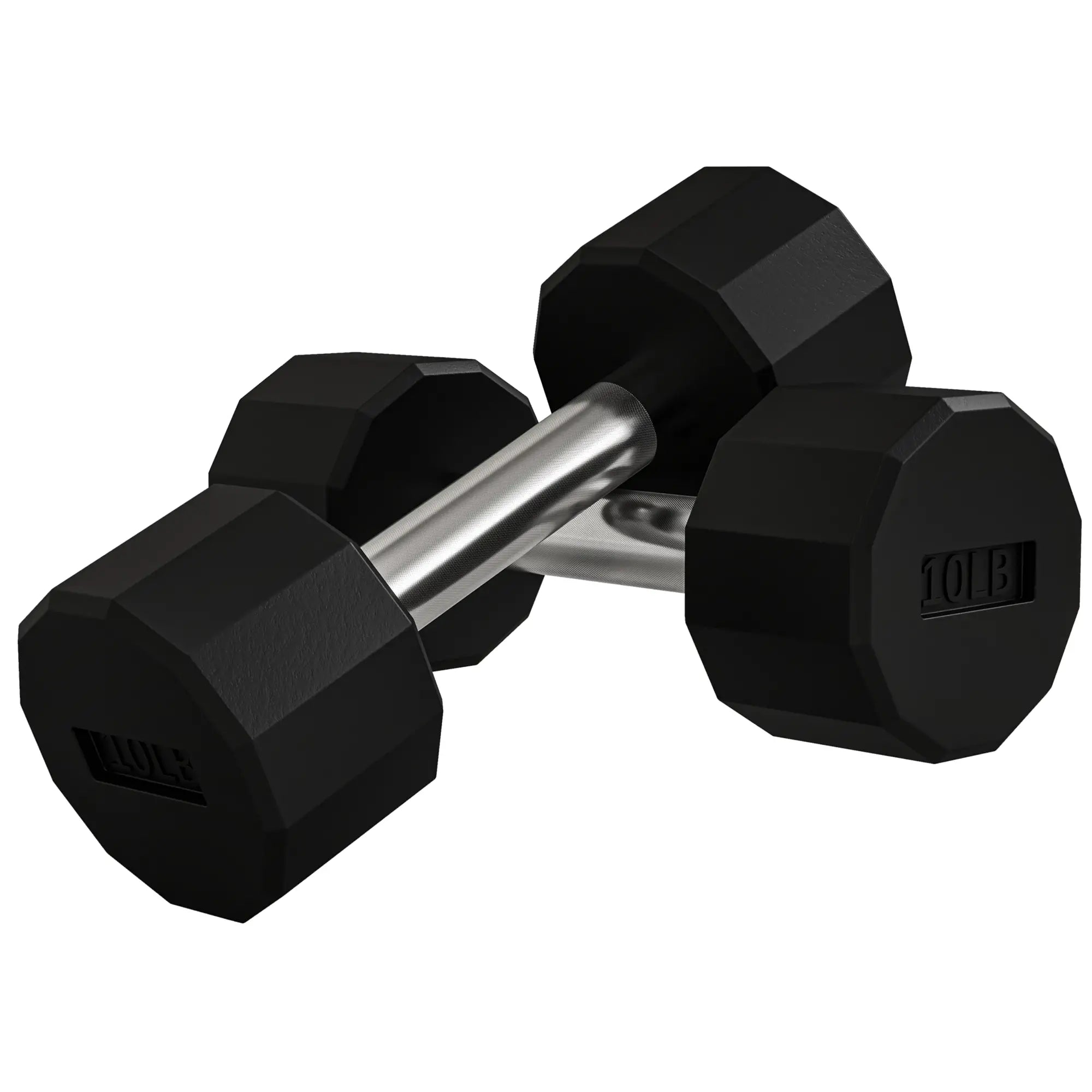 2 x 10lbs Dumbbells Set, Non-Slip Grip, Rubber Covered Weights Dumbbells & Barbells at Gallery Canada