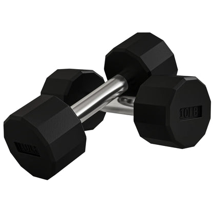 2 x 10lbs Dumbbells Set, Non-Slip Grip, Rubber Covered Weights Dumbbells & Barbells at Gallery Canada