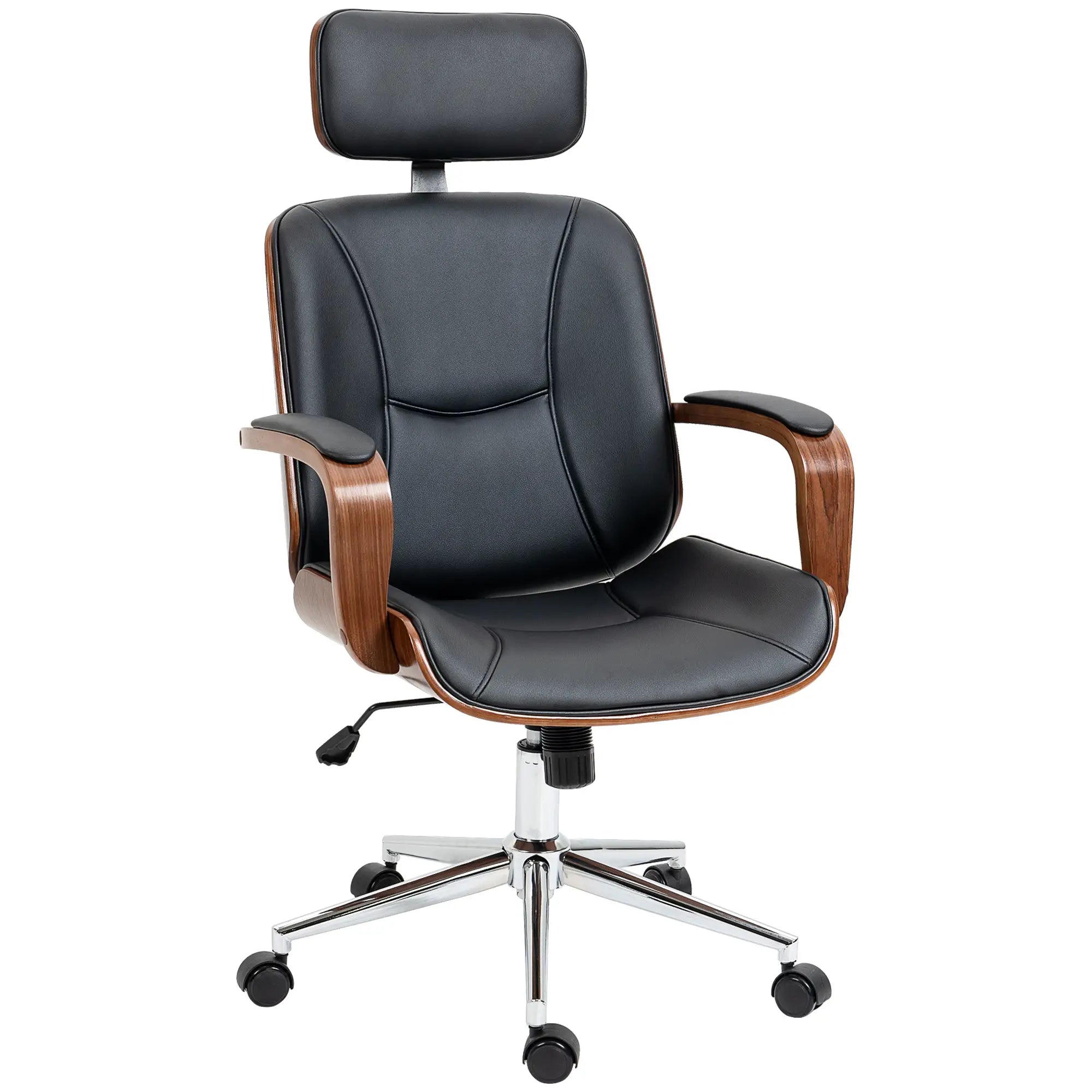Office Chair, PU Leather Desk Chair, Adjustable Height, Tilt, Wheels, Black Office Chairs at Gallery Canada