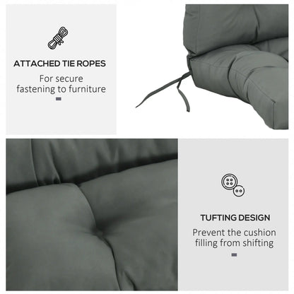 Outdoor Patio Chair Cushion, Tufted with Thick Filling, Dark Grey Patio Chair Cushions at Gallery Canada