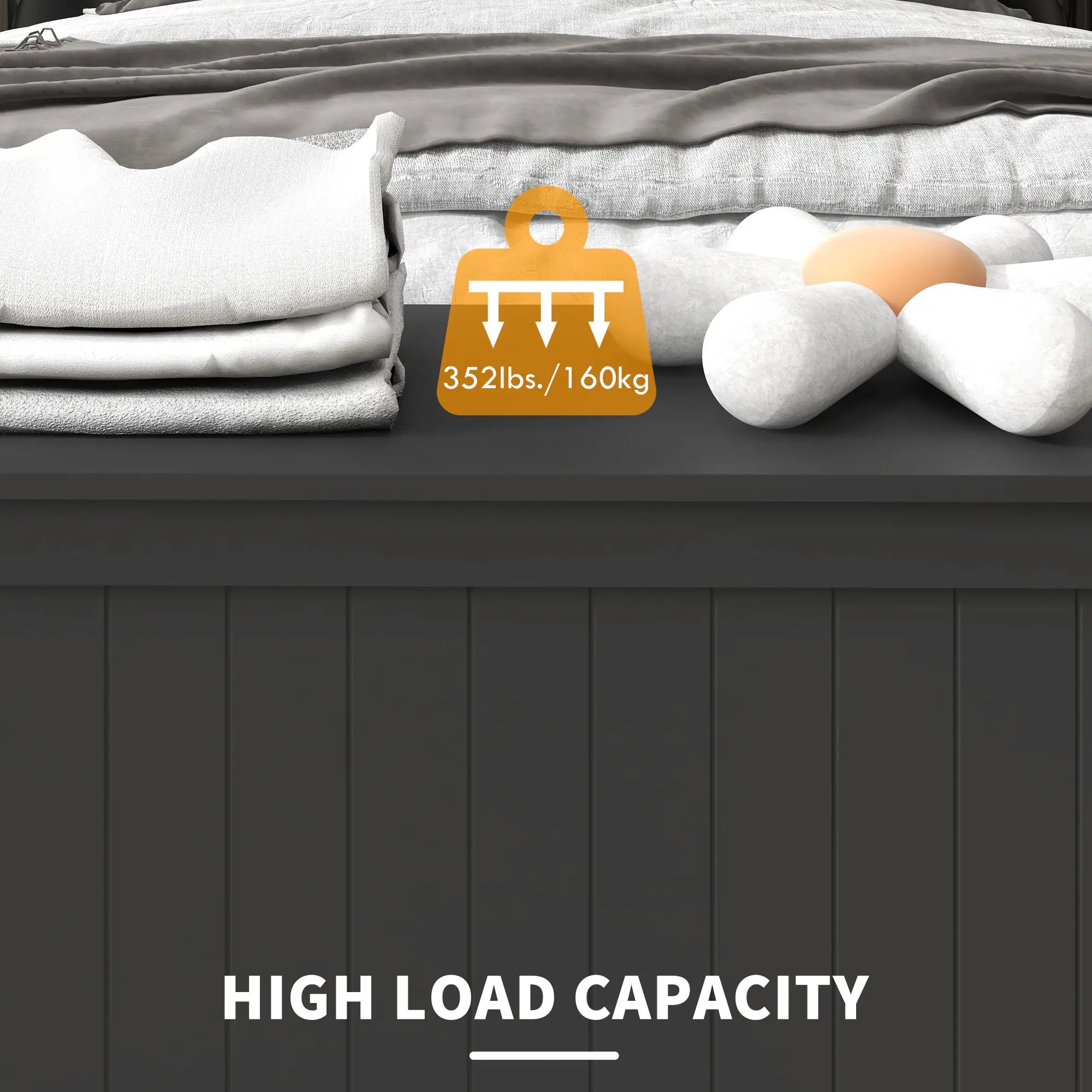 Storage Trunk, Modern Entryway Bench with Side Handles, Black Storage Ottomans & Benches at Gallery Canada