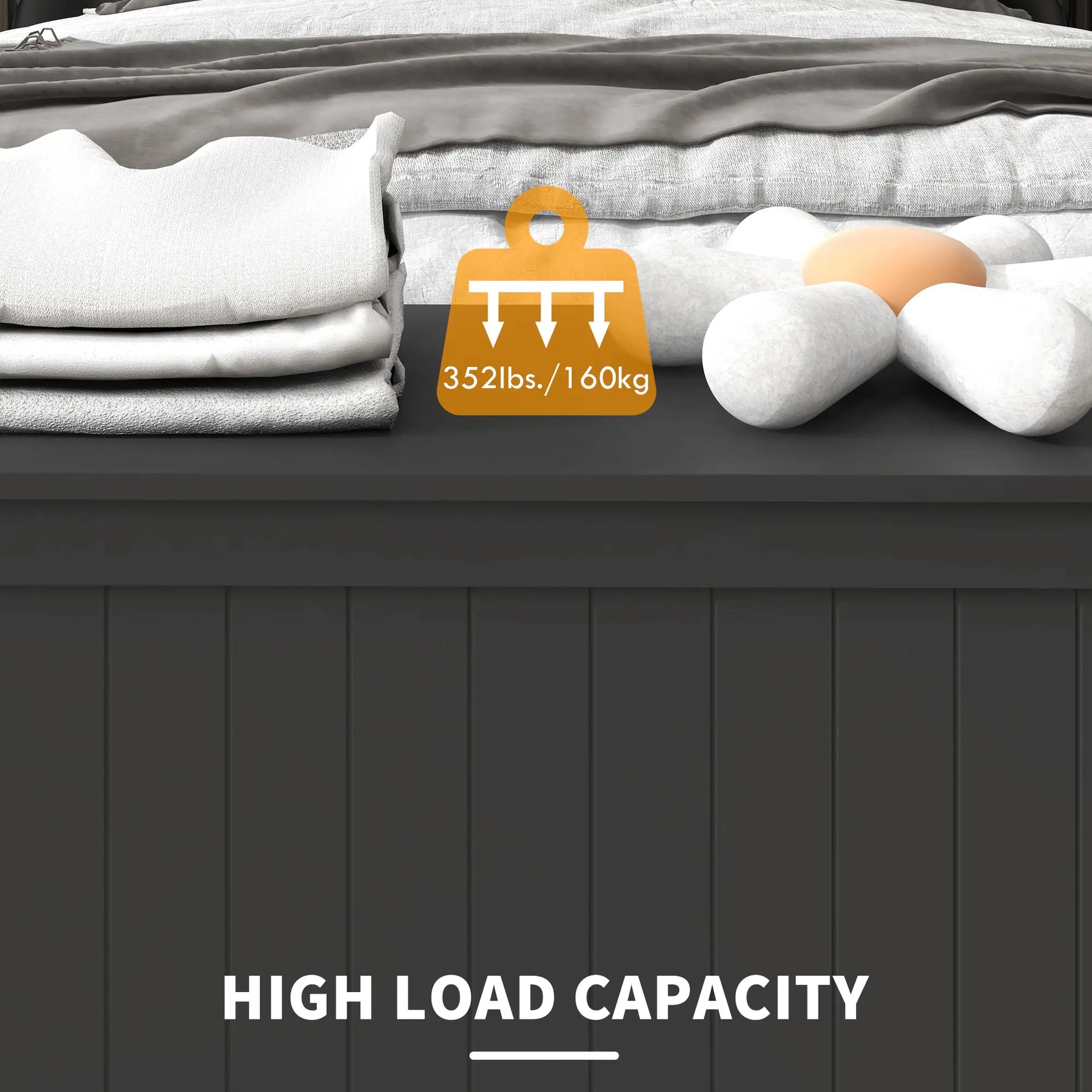 Storage Trunk, Modern Entryway Bench with Side Handles, Black Storage Ottomans & Benches at Gallery Canada