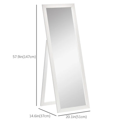58" x 20" Full Length Mirror, Floor Standing, Bedroom Living Room, White Full Length Mirrors at Gallery Canada