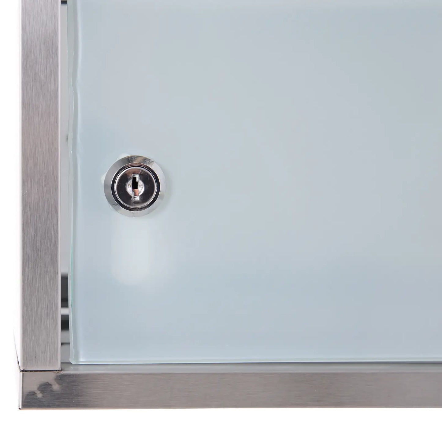 Wall Mount Medicine Cabinet, 4 Tier Shelves, Stainless Steel Frame, Glass Door, Lockable, 12" x 23.5", Silver Mirror Medicine Cabinets at Gallery Canada