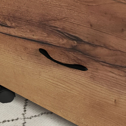 Vertical Filing Cabinet with Wheels, 26.2", 2 Drawers, Open Shelf, Rustic Brown Office Cabinets & Cupboards at Gallery Canada