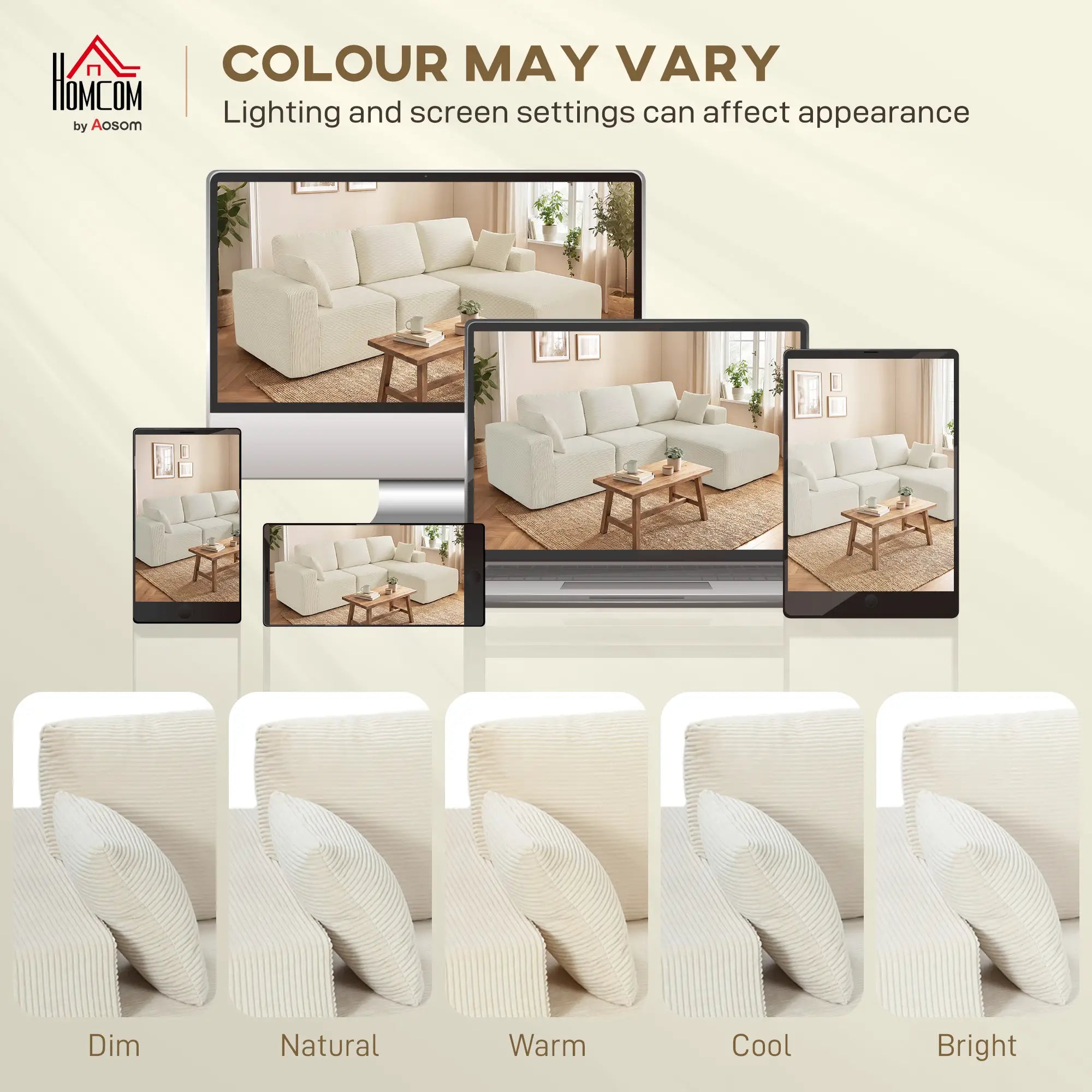 Modular Sectional Sofa, L Shaped Couch Sofa Bed, Cream White 3-Seater Sofas at Gallery Canada