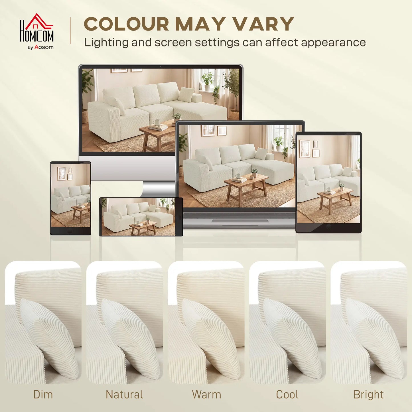 Modular Sectional Sofa, L Shaped Couch Sofa Bed, Cream White 3-Seater Sofas at Gallery Canada