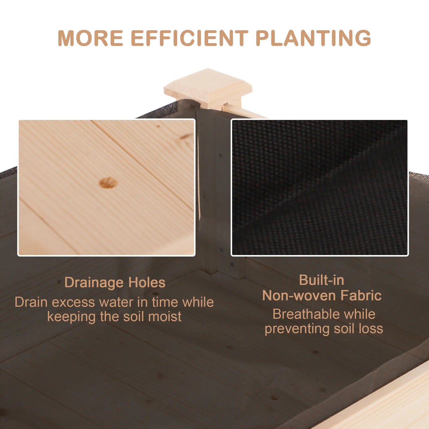 48" x 22" x 30" Wooden Raised Garden Bed, Elevated Planter Box, Natural Wood Elevated Garden Beds at Gallery Canada
