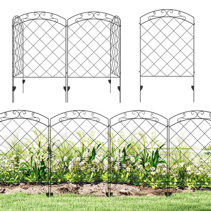 4 Pack Garden Fencing for Yard, Decorative Fence Panels as Animal Barrier and Flower Edging, Circle, Black Garden Fences at Gallery Canada