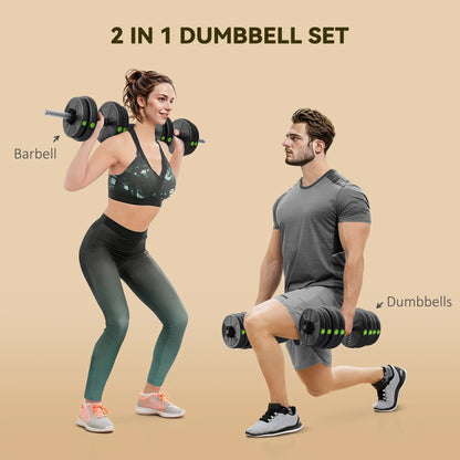 66LBS Adjustable Barbell Dumbbells Set, Non-Slip Handles, Home Gym Dumbbells & Barbells at Gallery Canada