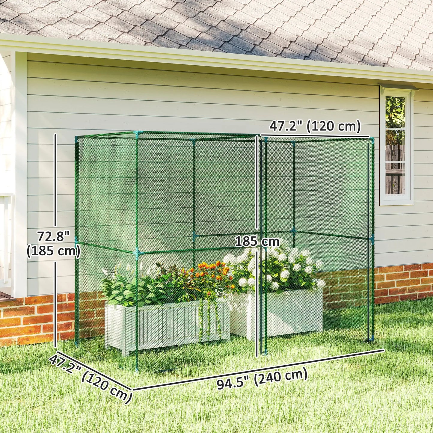 8' x 4' Crop Cage, Plant Protection Tent, Zippered Doors, Vegetable Garden Greenhouses at Gallery Canada