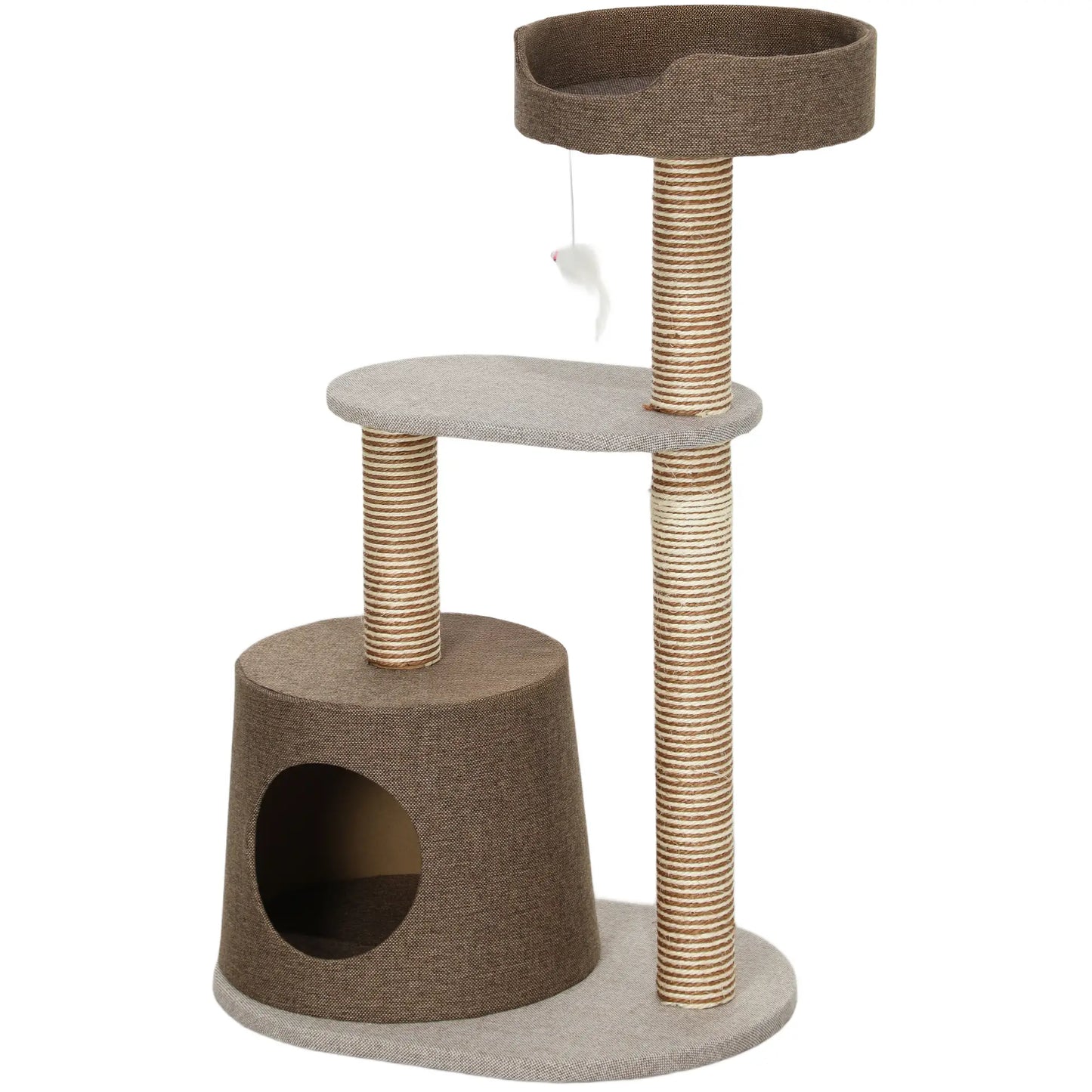 Cat Scratching Tree Post, Climbing Furniture with Toy, Brown Cat Posts at Gallery Canada