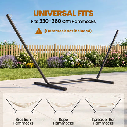 11.8'L Heavy Duty Hammock Stand, Fits 10.8'-11.8' Hammocks, Black Hammock Stands at Gallery Canada