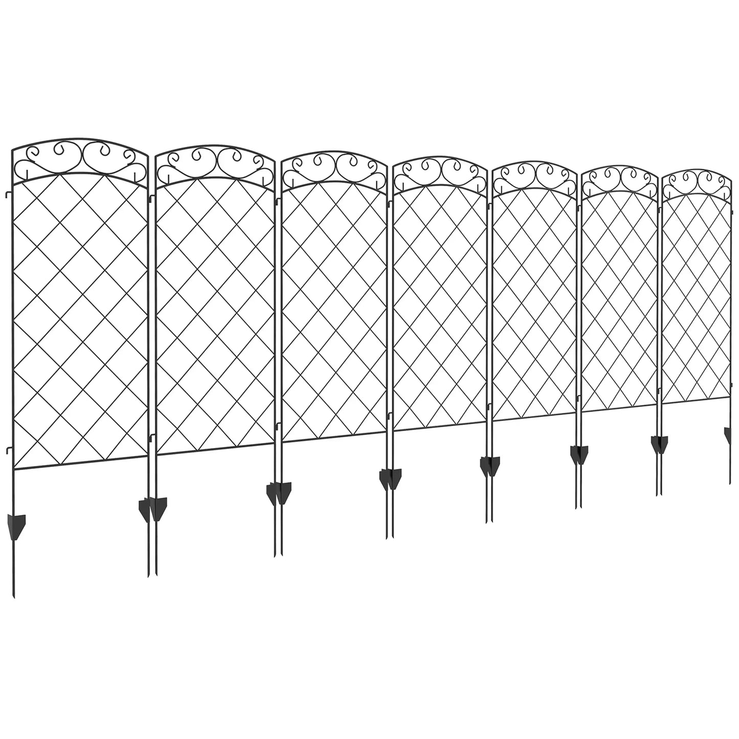 7 Pack Garden Fencing, Decorative Fence Panels, Animal Barrier, Flower Edging, Black Garden Fences at Gallery Canada