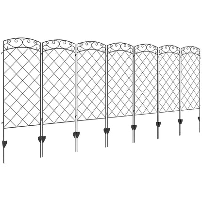 7 Pack Garden Fencing, Decorative Fence Panels, Animal Barrier, Flower Edging, Black Garden Fences at Gallery Canada