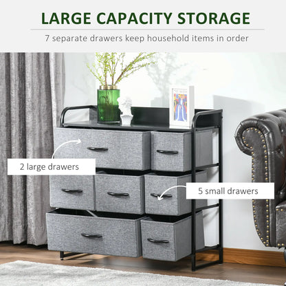 7-Bin Dresser Storage Tower Cabinet Organizer Unit, Easy Pull Fabric Bins with Metal Frame for Bedroom Storage Cabinets at Gallery Canada
