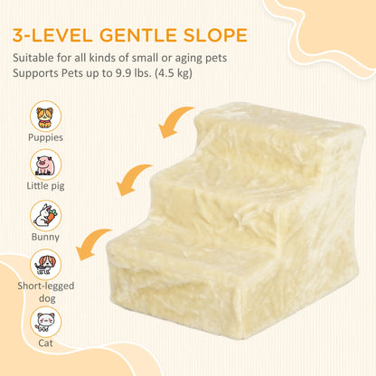 3-Step Dog Ramp for Sofa, Bed, Couch, Removable Cover, Beige Dog Stairs at Gallery Canada