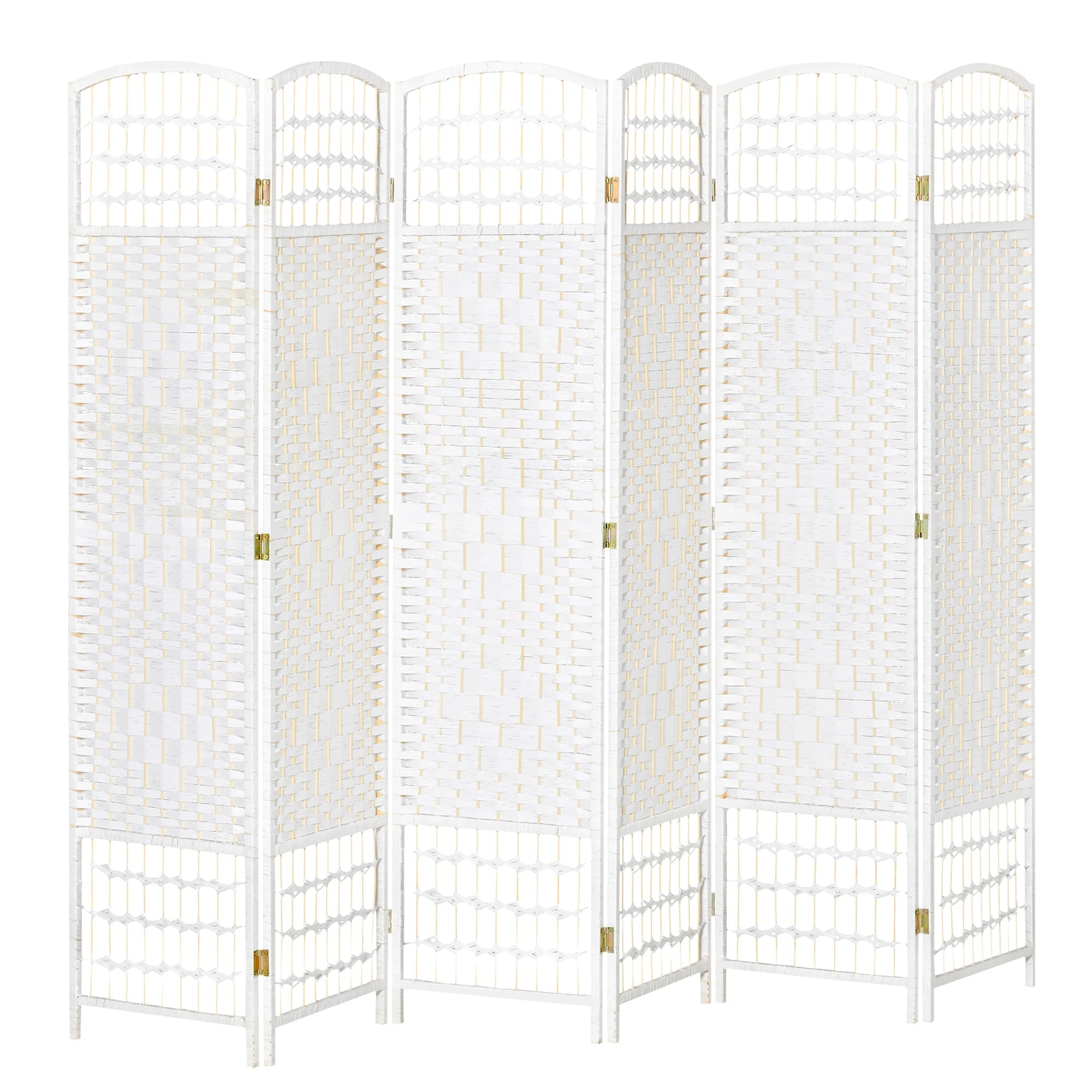 6 Panel Room Divider, 5.6 ft Tall, Folding Privacy Screen, White Room Dividers White at Gallery Canada