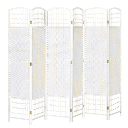 6 Panel Room Divider, 5.6 ft Tall, Folding Privacy Screen, White Room Dividers White at Gallery Canada