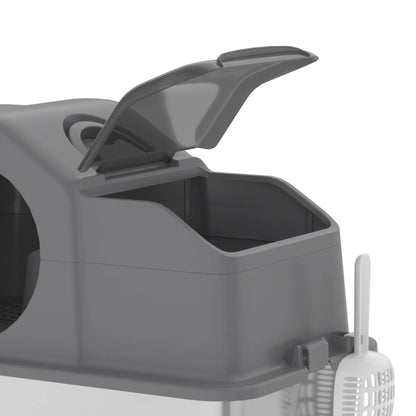Extra Large Stainless Steel Cat Litter Box, High Sided, Dark Grey Cat Litter Box Enclosures at Gallery Canada