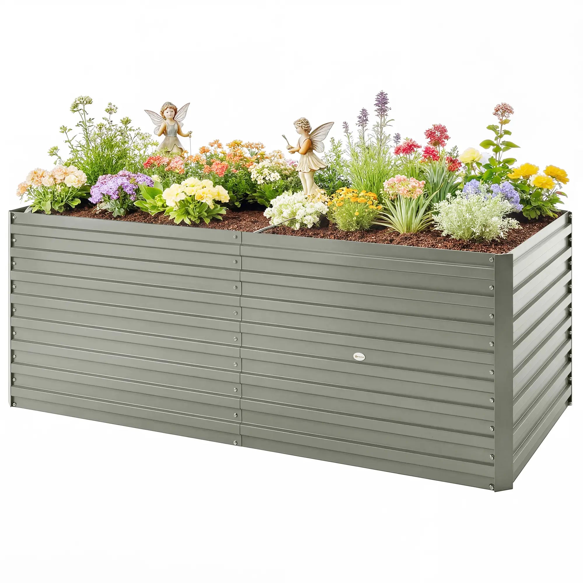 5' x 3' x 2' Galvanized Raised Garden Bed, Light Grey Planter Box, Light Grey Galvanized Planter Boxes Light Grey at Gallery Canada