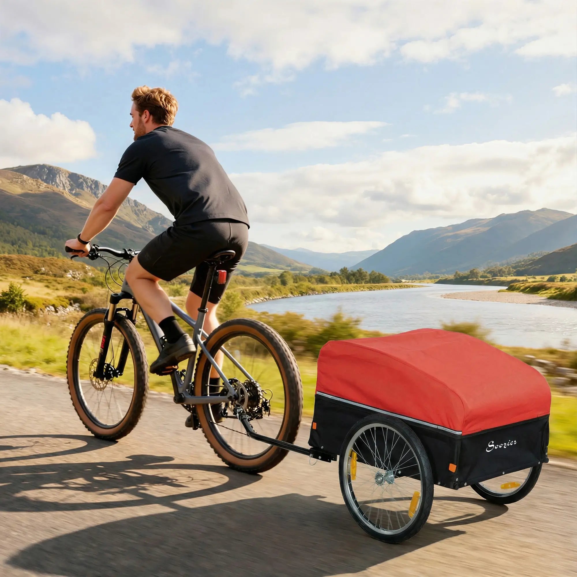 Bike Trailer, Cargo Trailer with 45 Gal Storage Box, 20