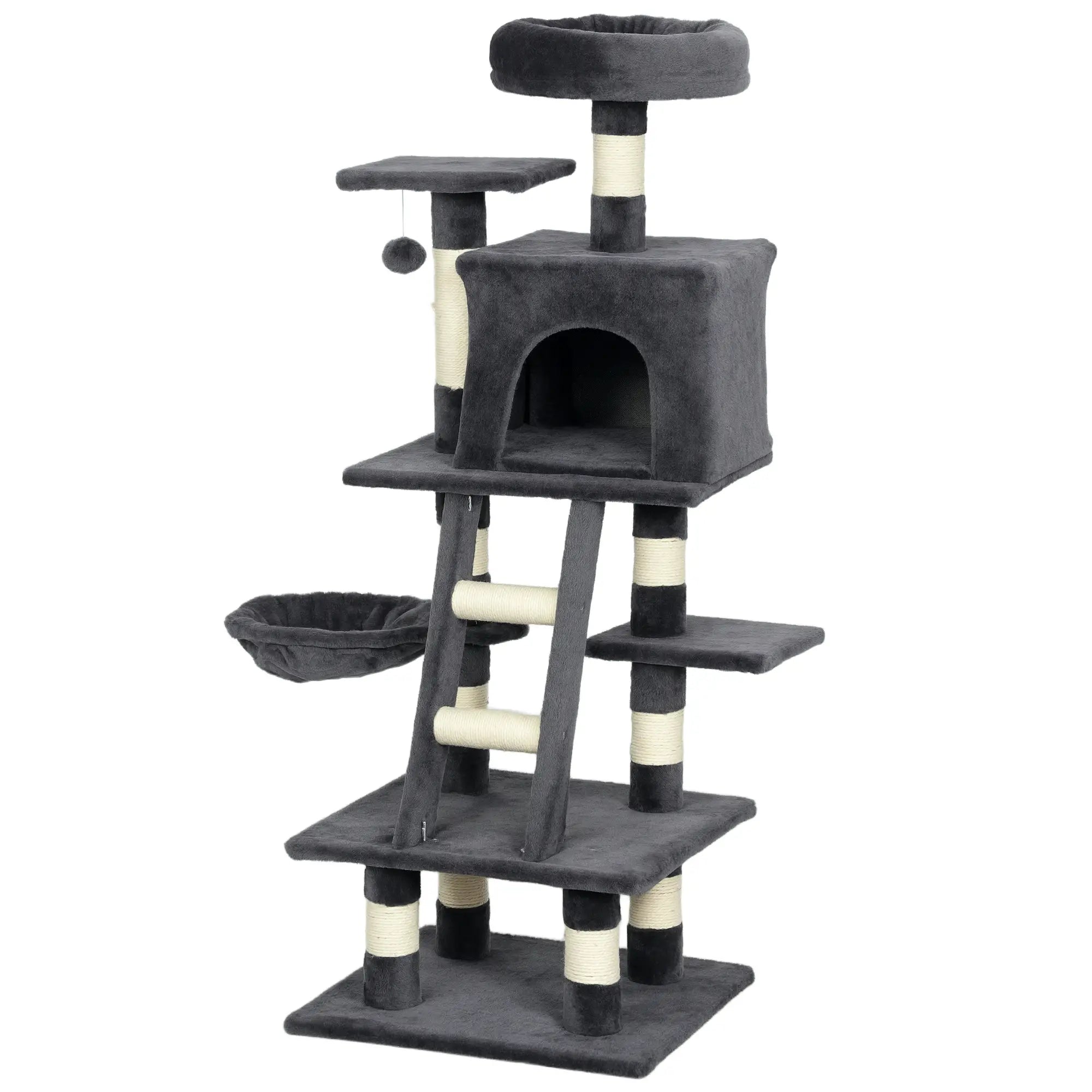 52 Inch Large Cat Tree, Dark Grey Cat Towers Dark Grey at Gallery Canada