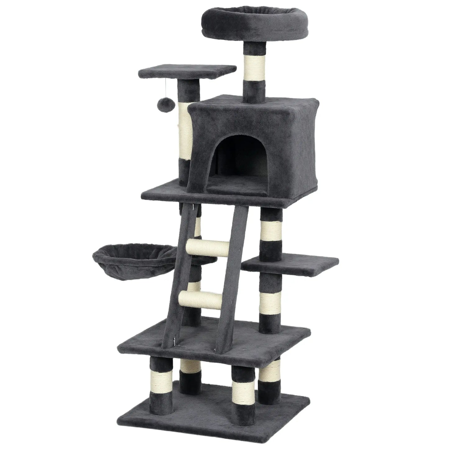 52 Inch Large Cat Tree, Dark Grey Cat Towers Dark Grey at Gallery Canada