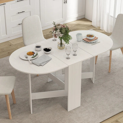 Oval Folding Dining Table, Drop Leaf Kitchen Table, Distressed White, White Bar Tables & Dining Tables at Gallery Canada