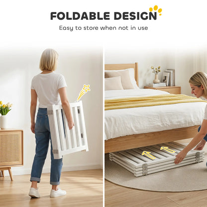 23.5"H Foldable Dog Gate with Door, 4 Panels, White Houses, Kennels & Pens at Gallery Canada