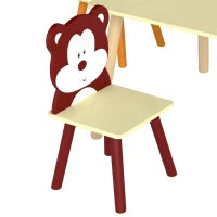Ensemble table et 4 chaises pour enfants pour l'artisanat et la collation, Jaune