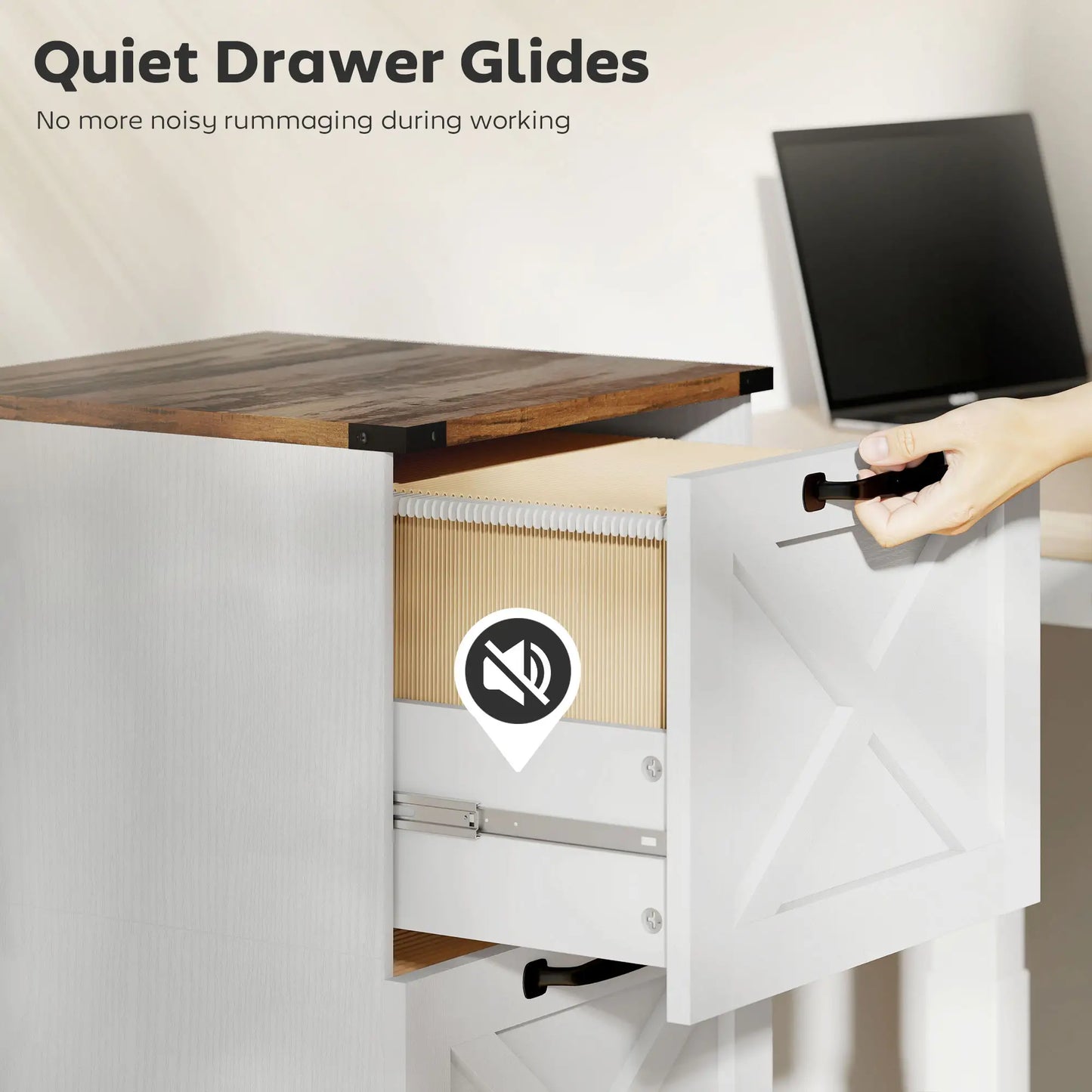 4 Drawer File Cabinet, Vertical Farmhouse Filing Cabinet, White Office Cabinets & Cupboards at Gallery Canada