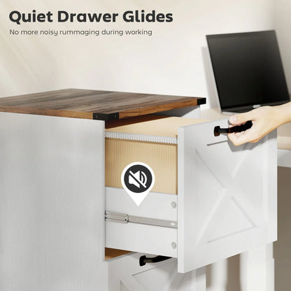 4 Drawer File Cabinet, Vertical Farmhouse Filing Cabinet, White Office Cabinets & Cupboards at Gallery Canada