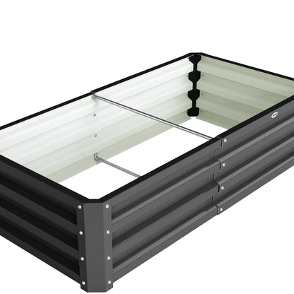 4' x 2' x 1' Galvanized Raised Garden Bed, Set of 2, Grey Galvanized Planter Boxes at Gallery Canada
